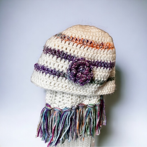 Handmade Crocheted Little Girls Scarf and Hat Set. Hat is 20” Diameter Scarf 35” - Picture 6 of 6